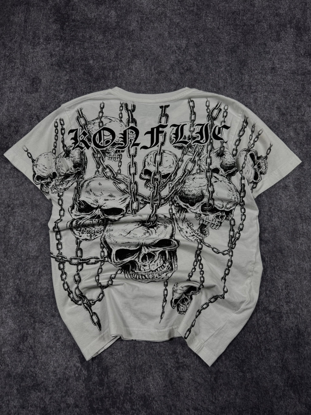 (rare) 2000s Konflic chrome shirt (S)