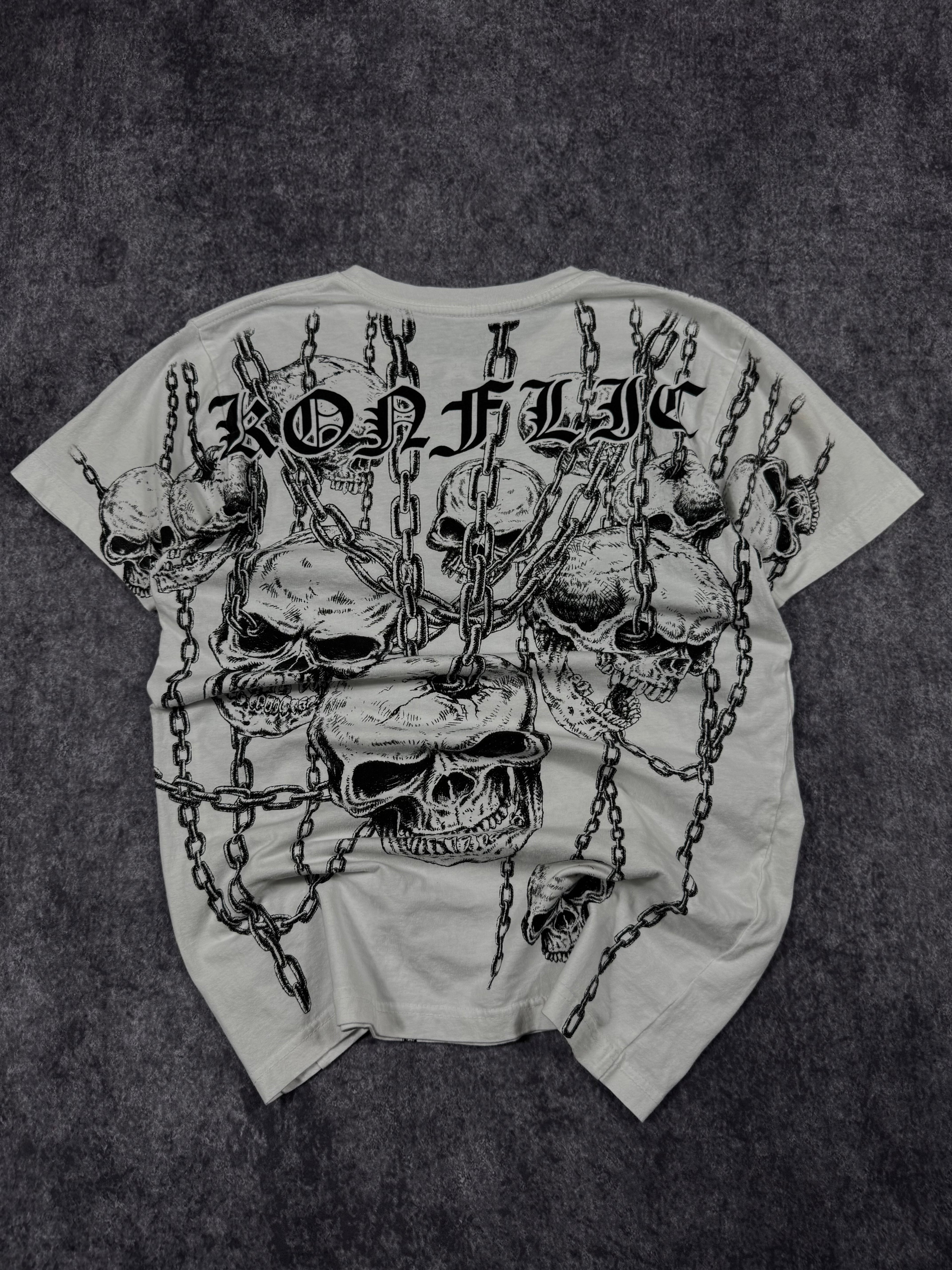 (rare) 2000s Konflic chrome shirt (S)