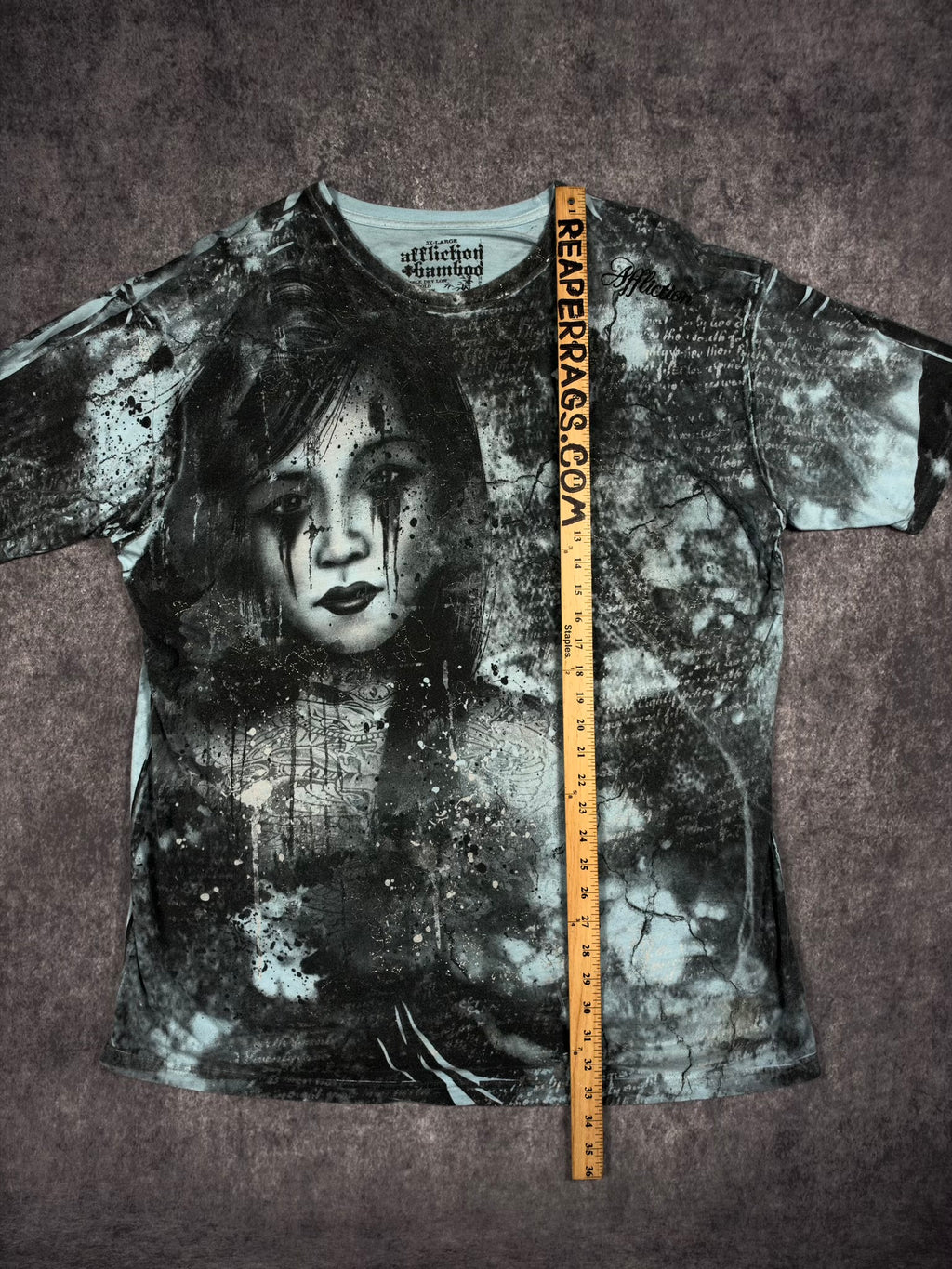 (GRAIL) 2000s CHROME AFFLICTION x BAMBOO SHIRT (XXL)