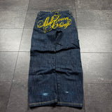 2000s Meltdown Embroidered Jeans (32x30)