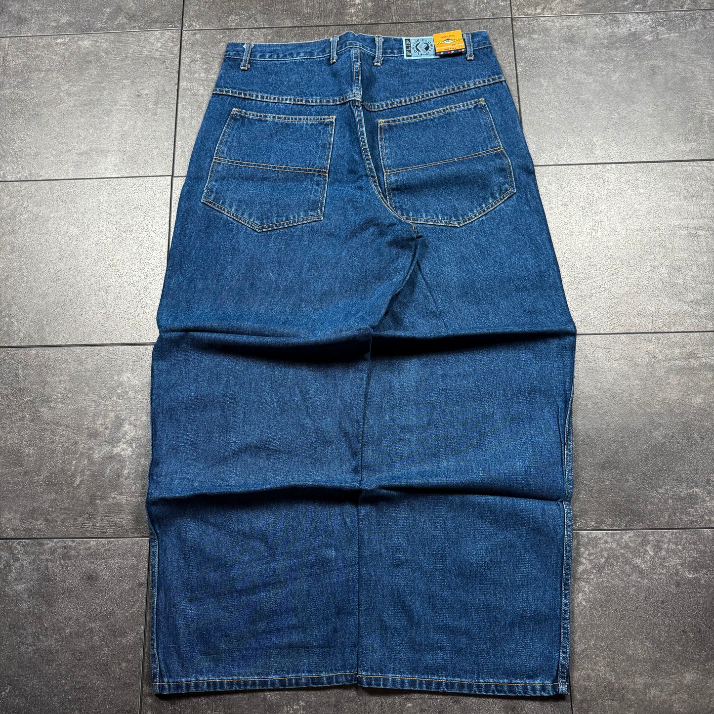 Y2K Deadstock JNCO Style Flip Flop Baggy Wide Leg Jeans (36x32)