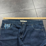2000s Sacred Crown Embroidered Jeans (48x27)