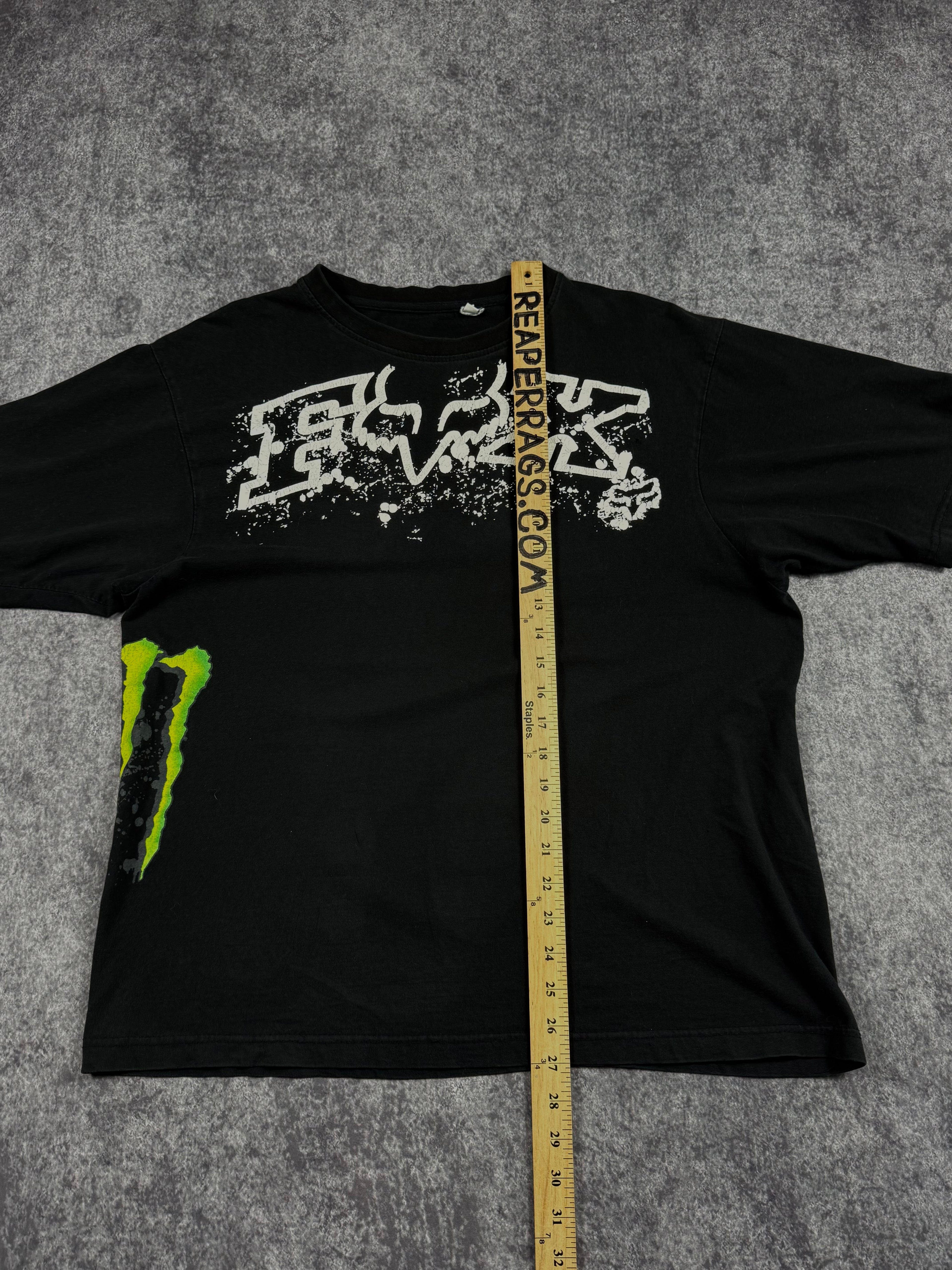 (rare) 2000s monster energy x fox racing shirt (L)