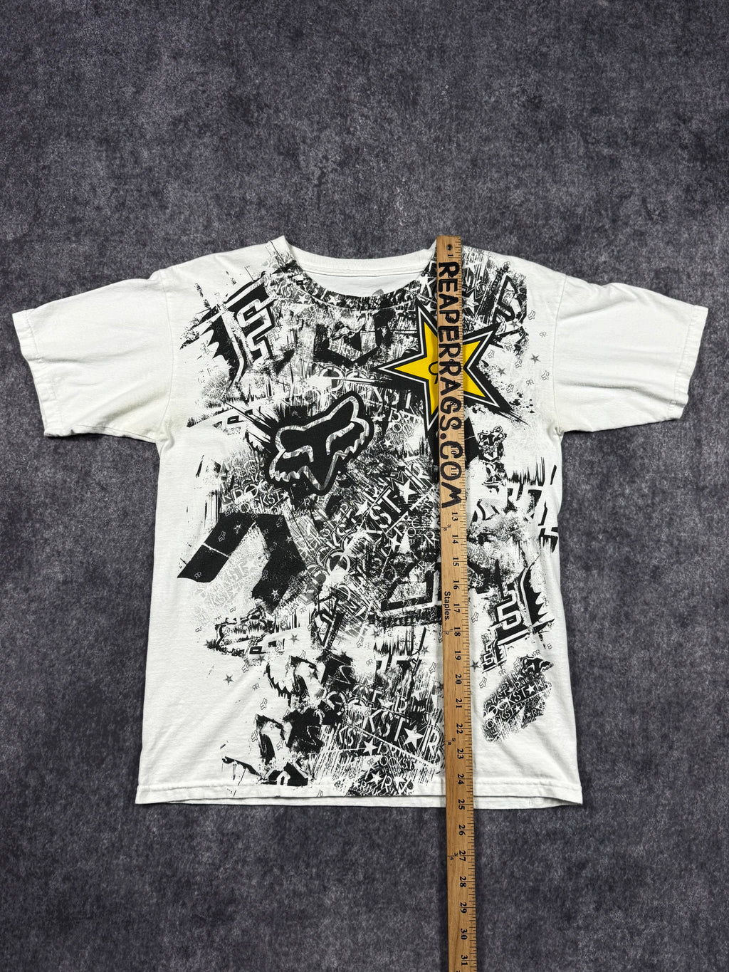 (RARE) 2000S FOX RACING X ROCKSTAR ENERGY SHIRT (S)