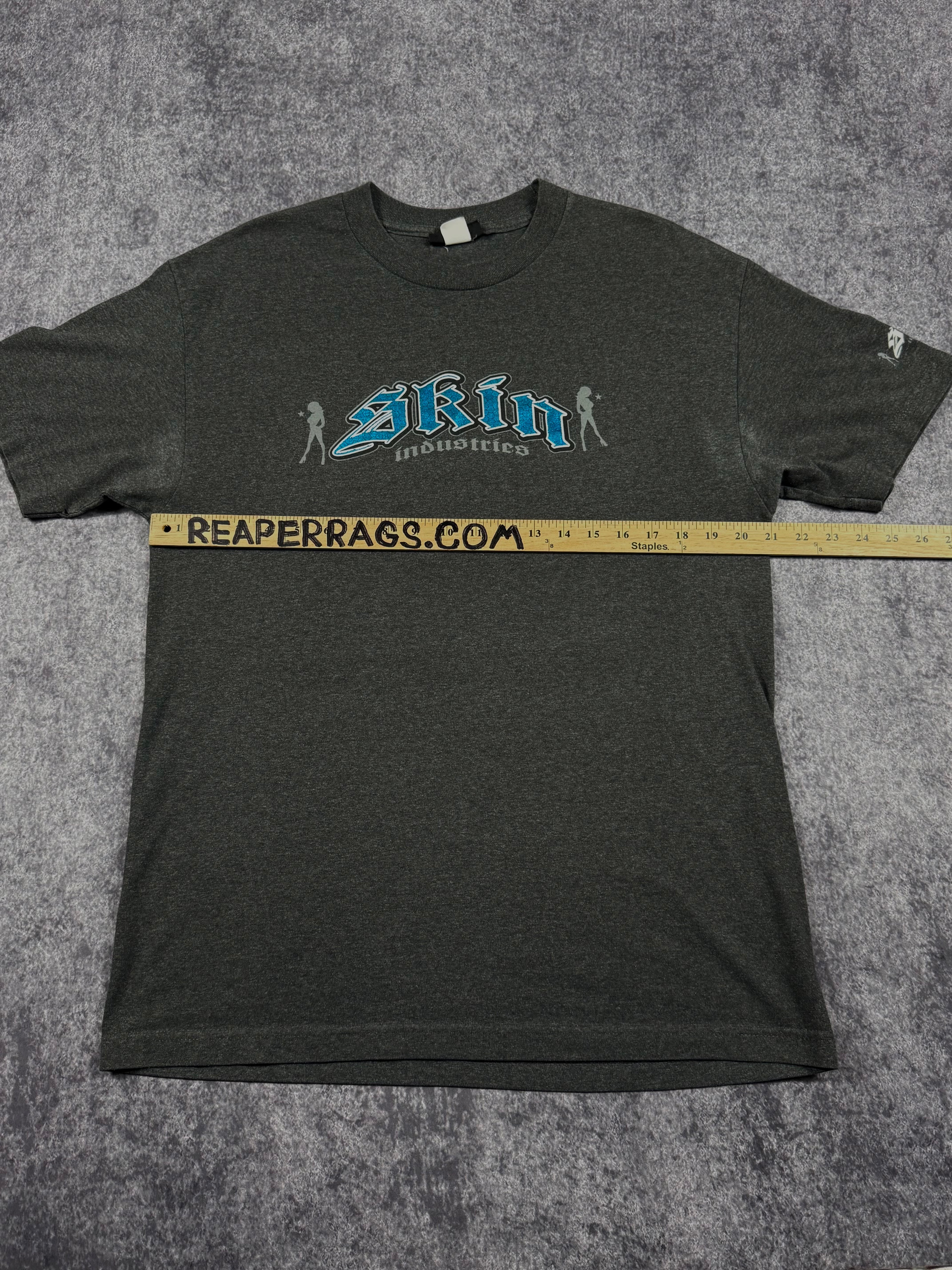 (rare) 2000s skin industries chrome shirt (L)