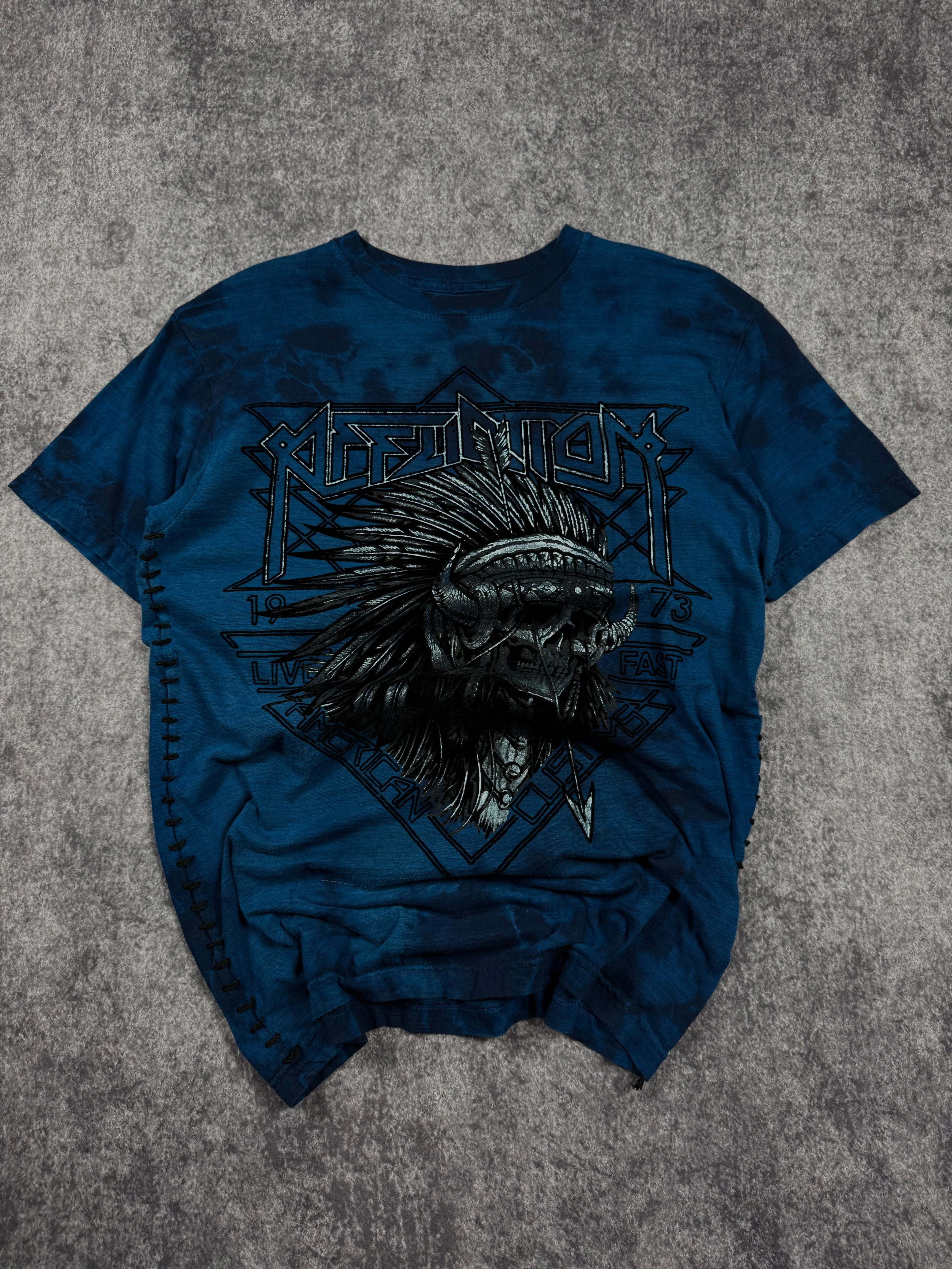 (rare) 2000s affliction chrome shirt (S)