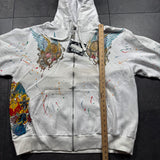 Deadstock 2000s Rhinestone Skull Hoodie (XXXL)