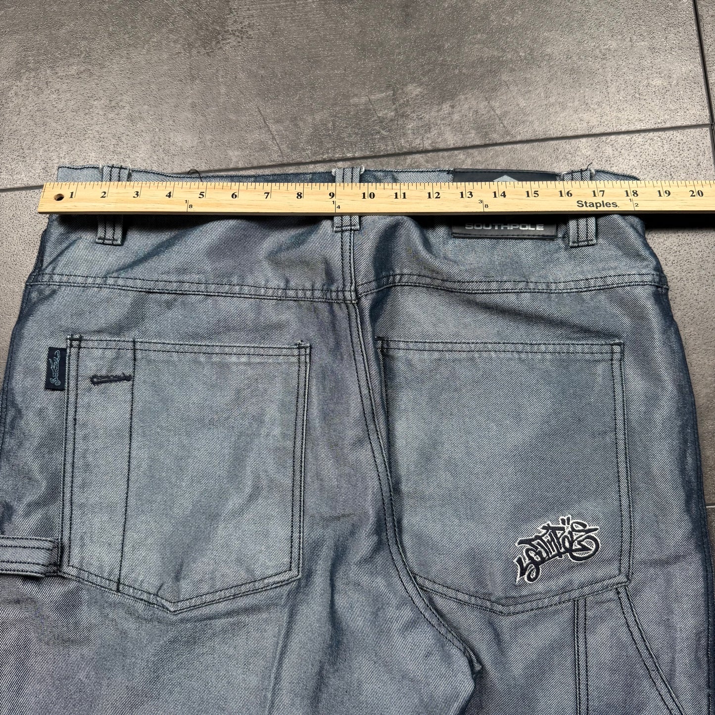 Y2K JNCO Style Southpole Reflective Baggy Jeans (36x31)