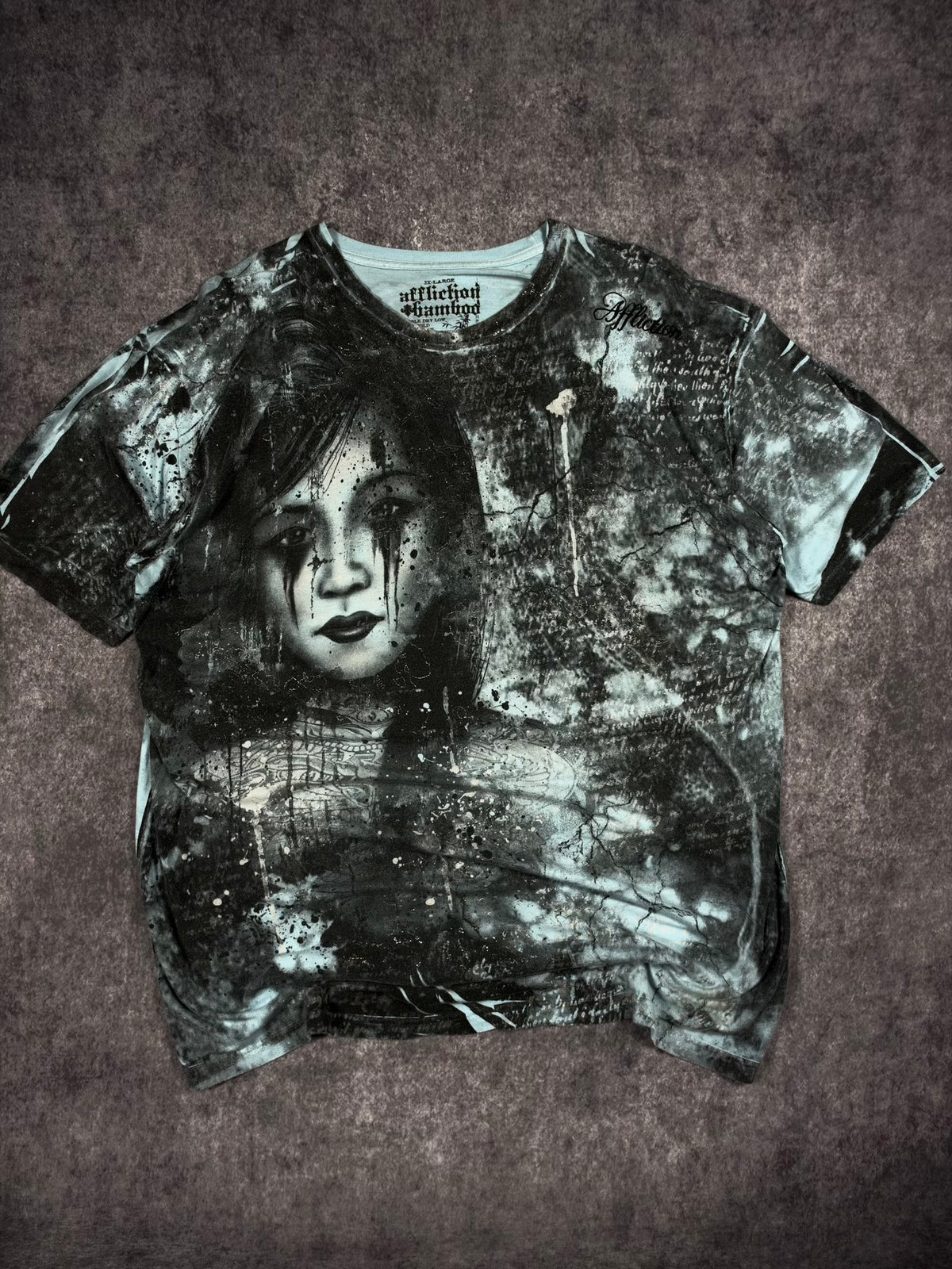 (GRAIL) 2000s CHROME AFFLICTION x BAMBOO SHIRT (XXL)