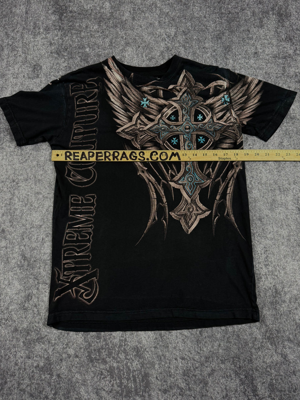 (rare) 2000s xtreme couture chrome shirt (S)