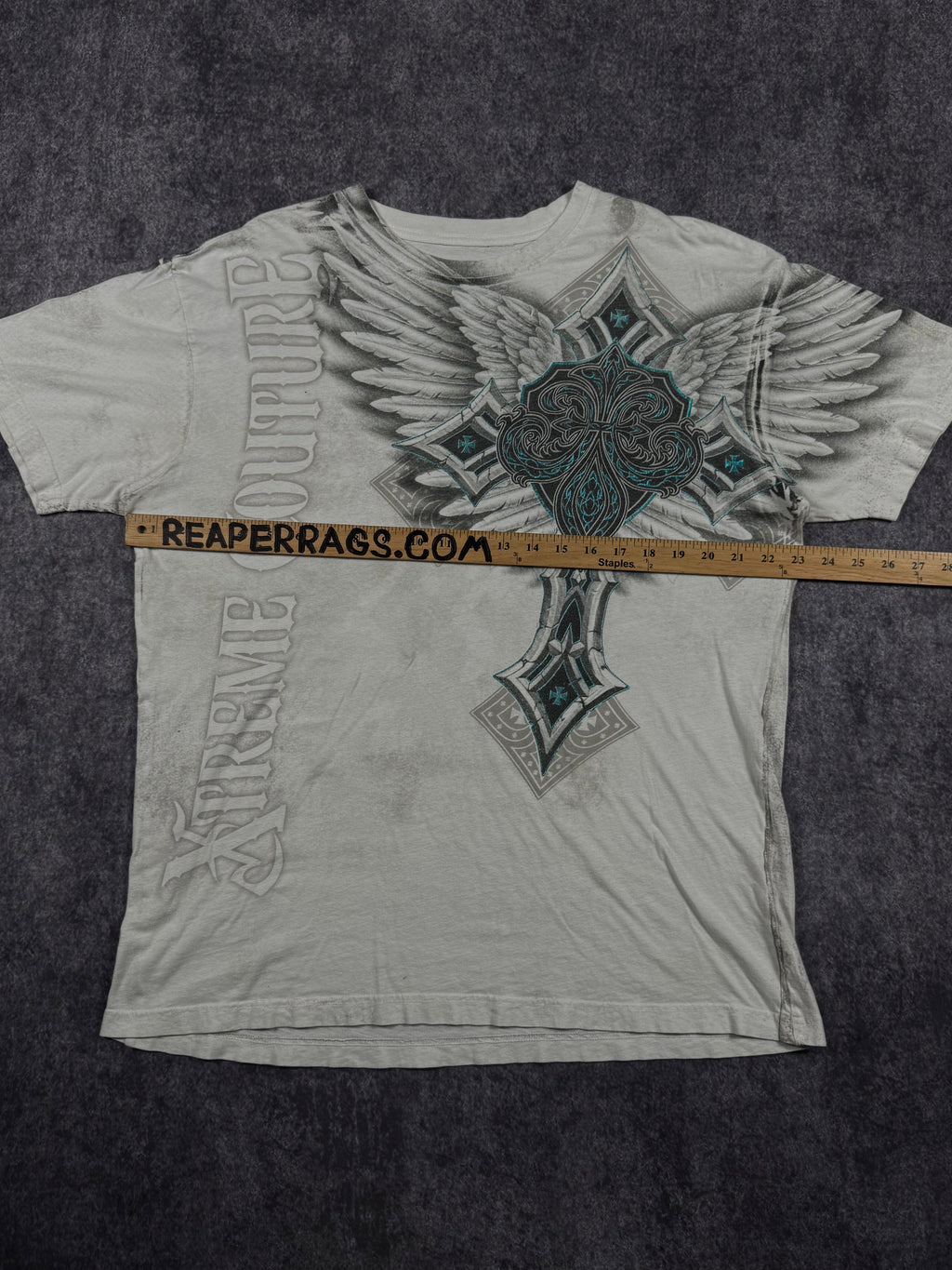 (rare) 2000s xtreme couture chrome shirt (XL)
