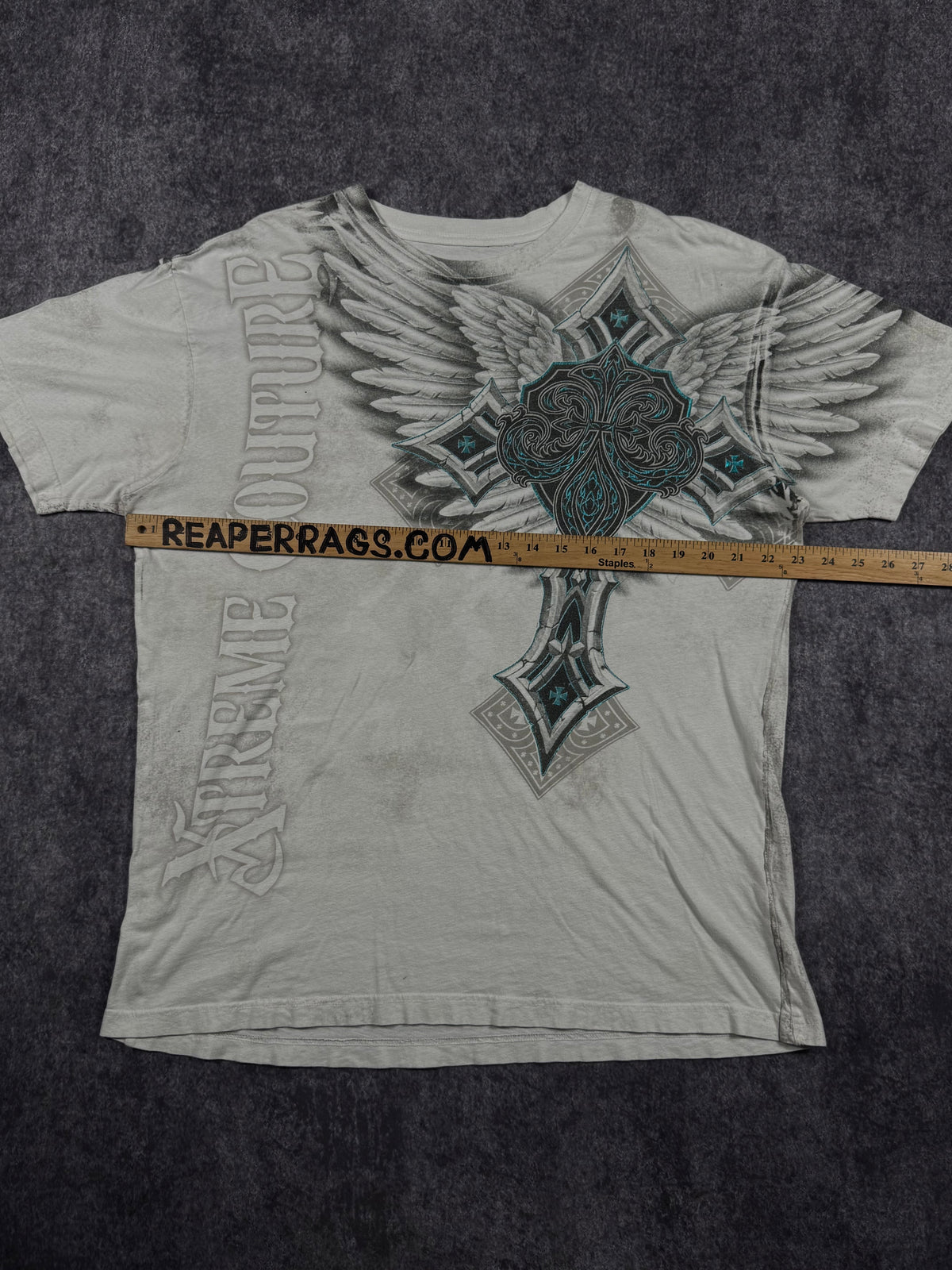 (rare) 2000s xtreme couture chrome shirt (XL)