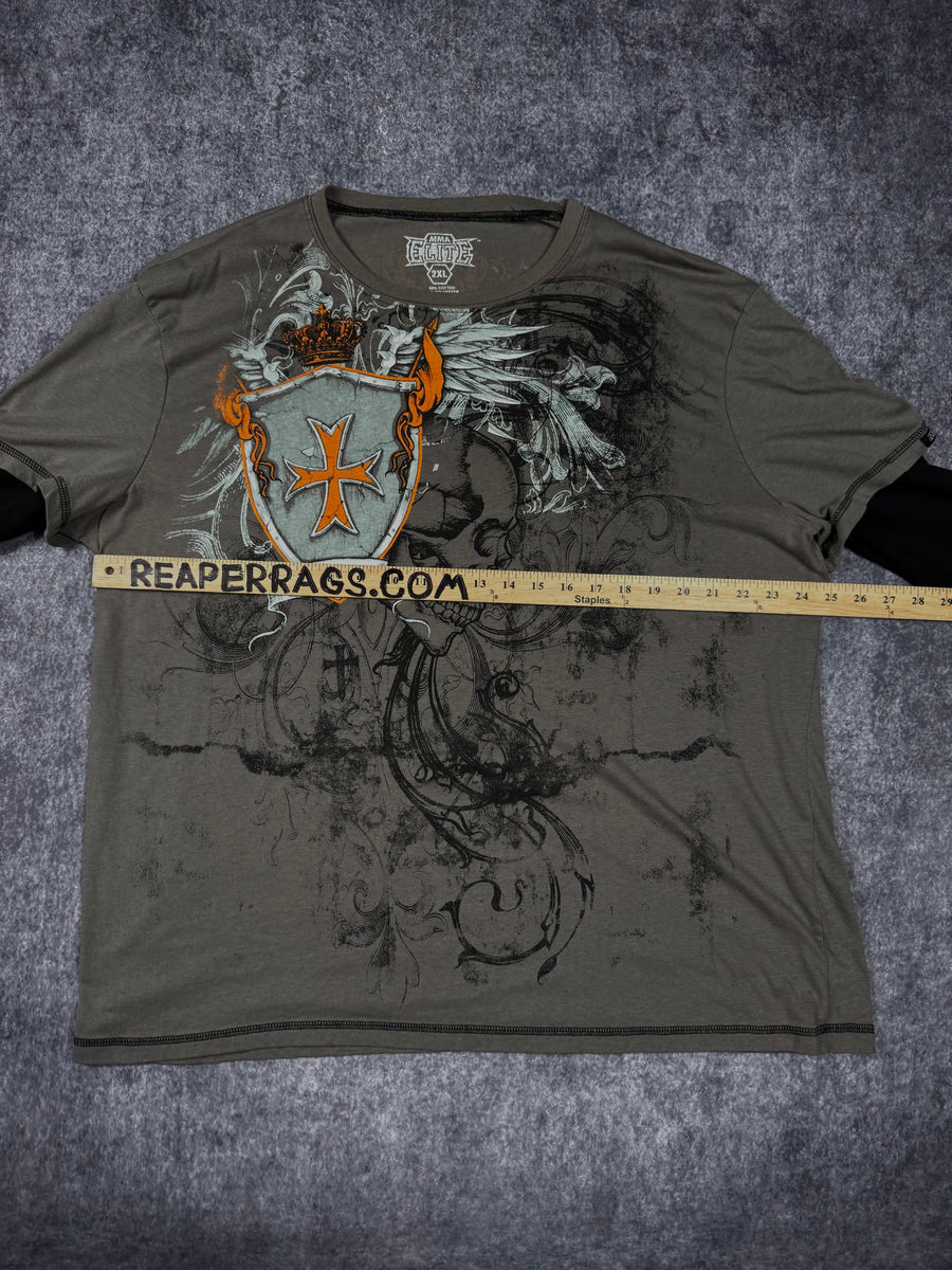 (rare) 2000s mma elite layered shirt (XXL)