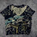 (rare) 2000s christian audigier x compton rhinestone shirt (L)