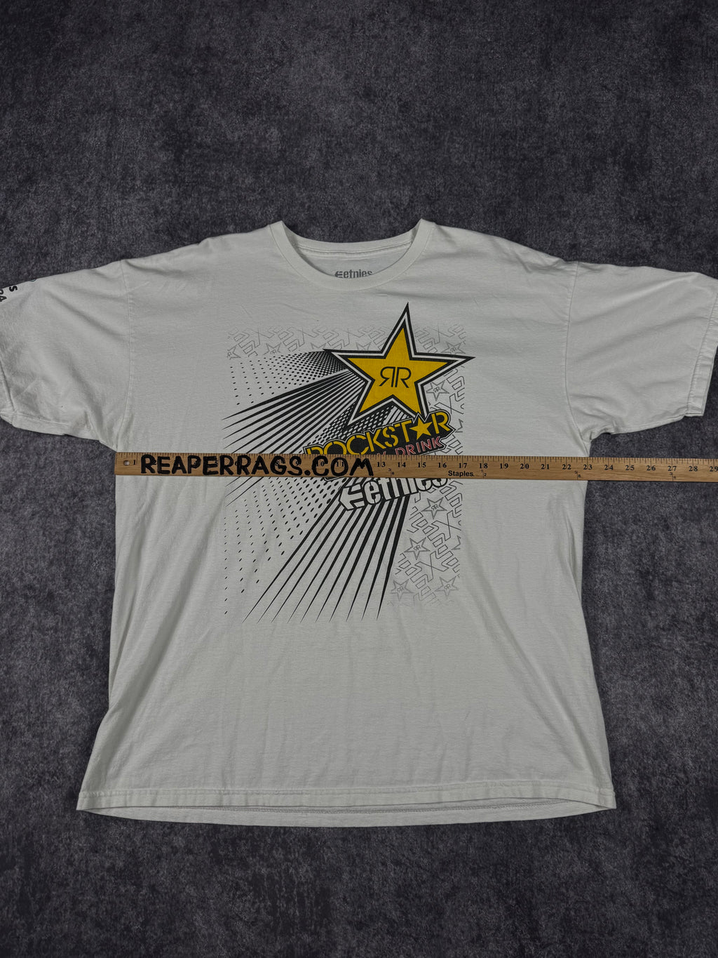 (rare) 2000s rockstar energy x etnies shirt (XL)