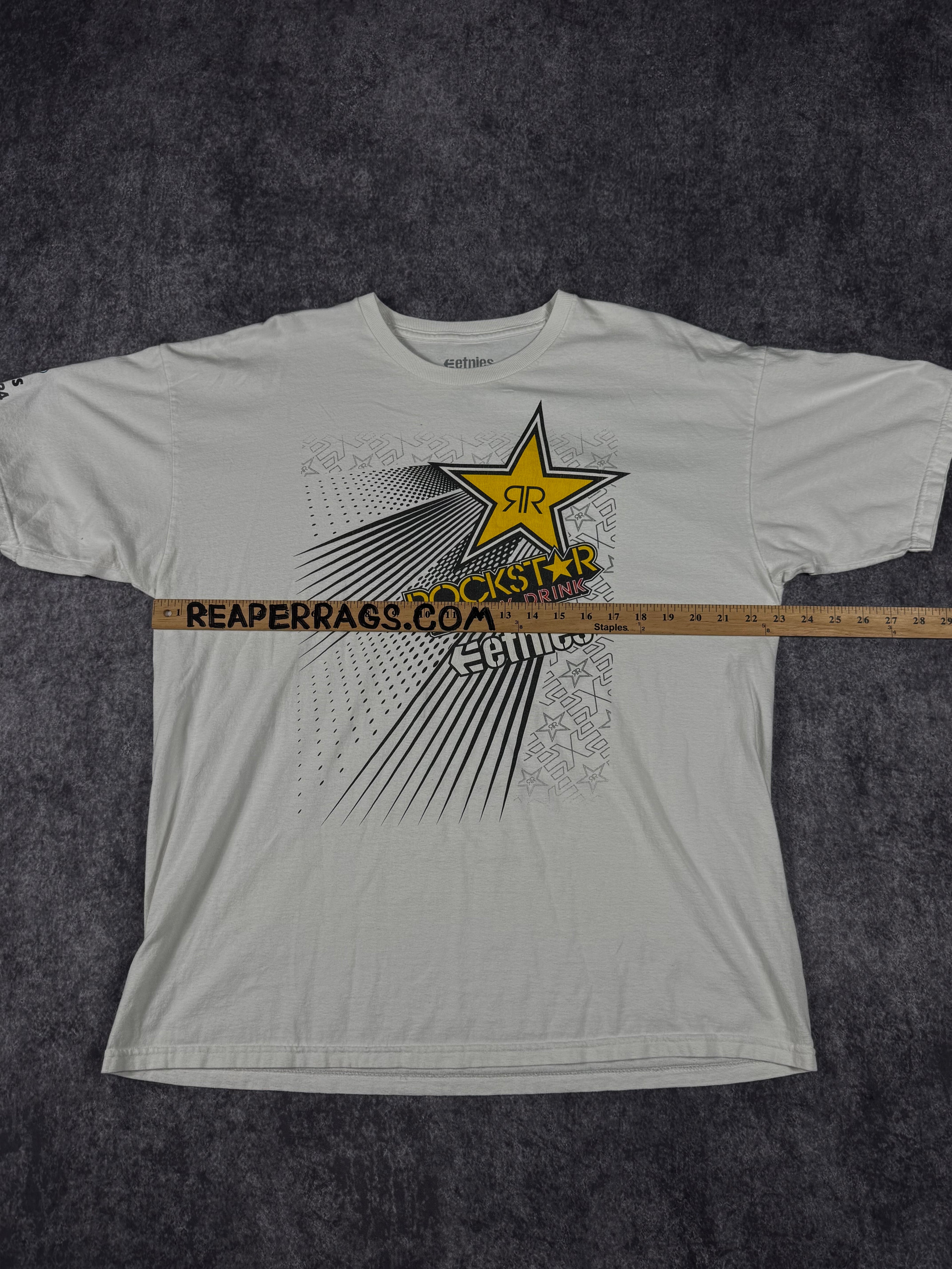 (rare) 2000s rockstar energy x etnies shirt (XL)