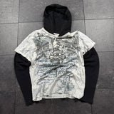 2000s No Boundaries Hooded Layered Shirt (M)