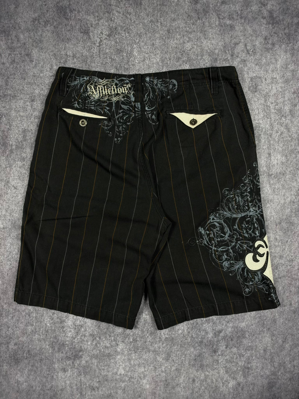 (GRAIL) 2000s LEATHER AFFLICTION SHORTS (36)