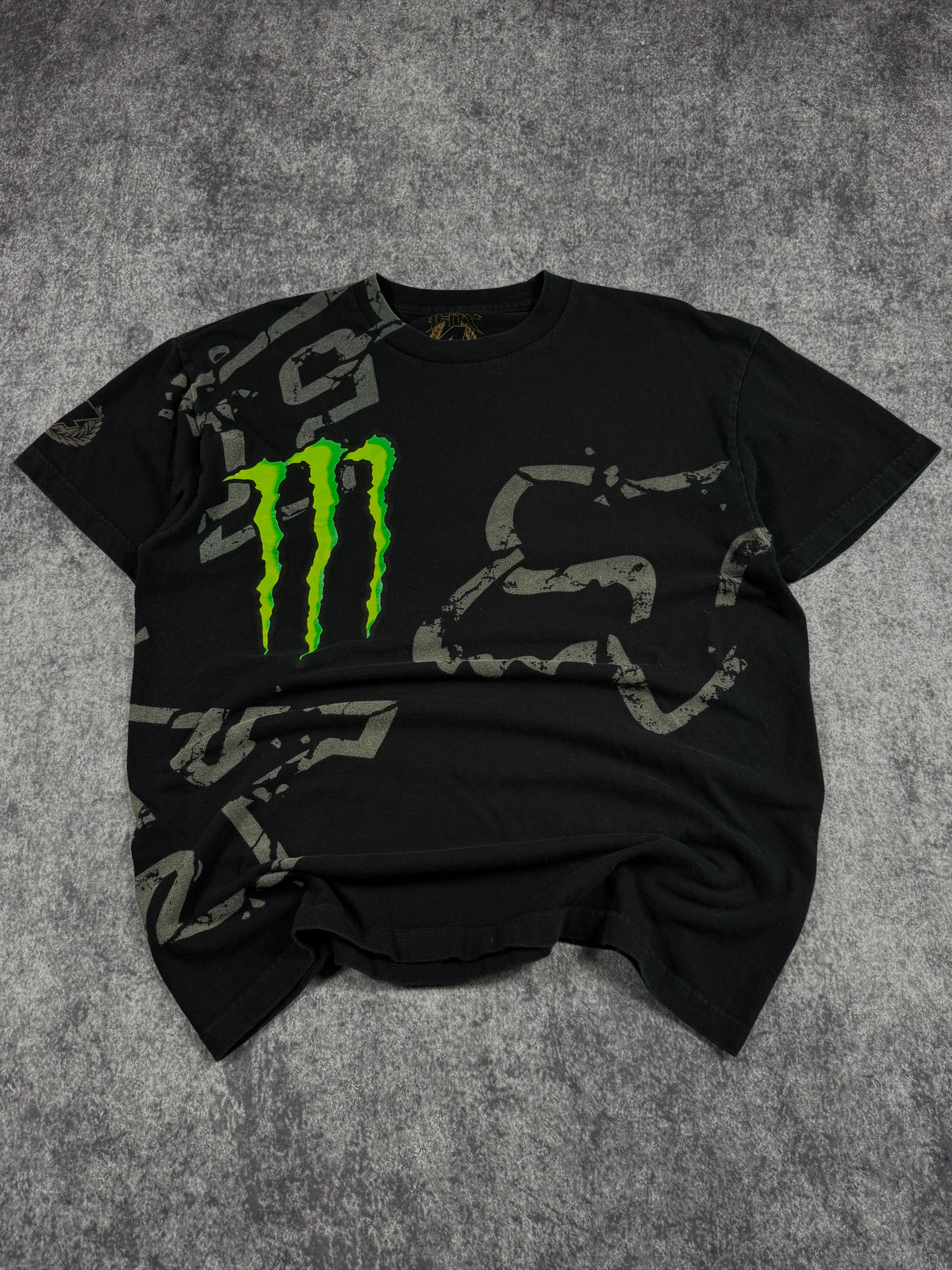 (rare) 2000s monster energy x fox racing shirt (L)
