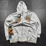 Deadstock 2000s Rhinestone Skull Hoodie (XL)