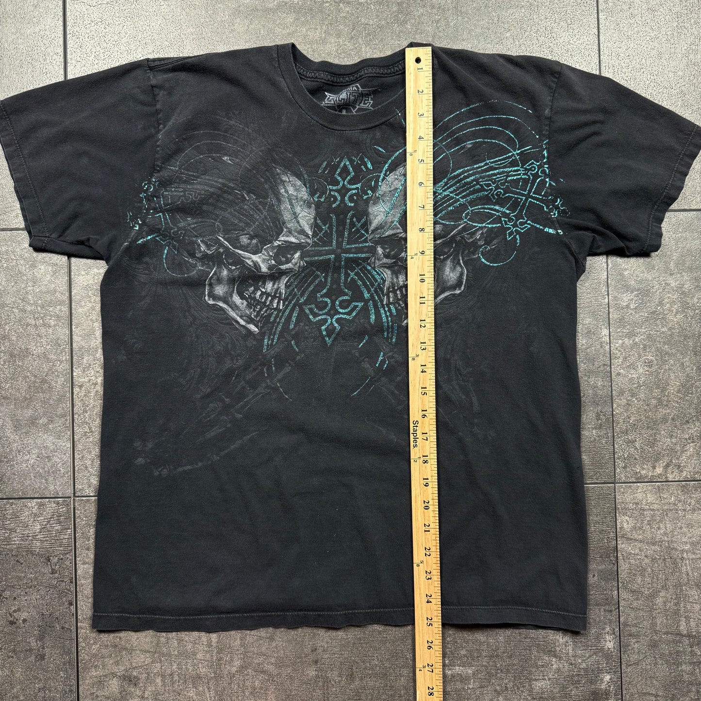 Y2K MMA ELITE Skull Grunge Tshirt (M)