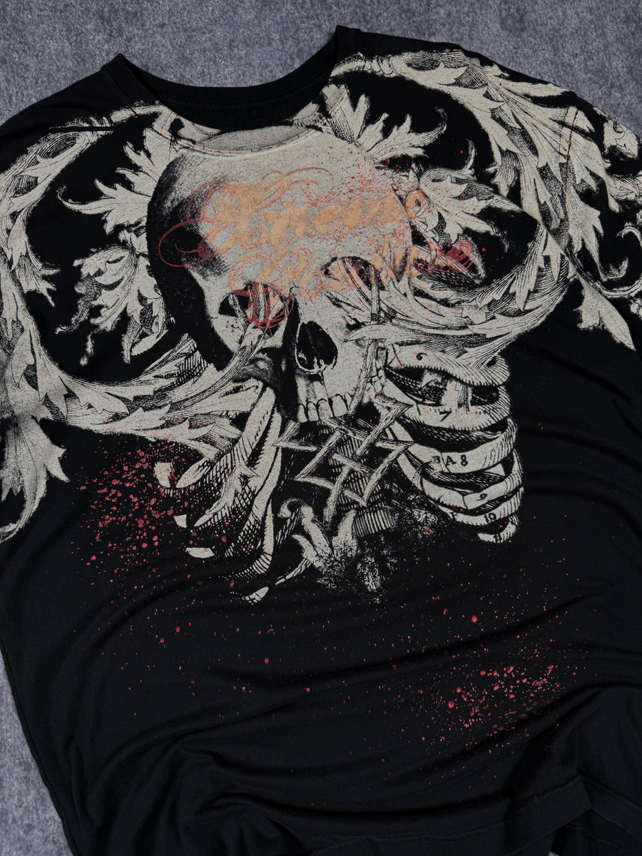 (rare) 2000s xtreme couture chrome shirt (XL)