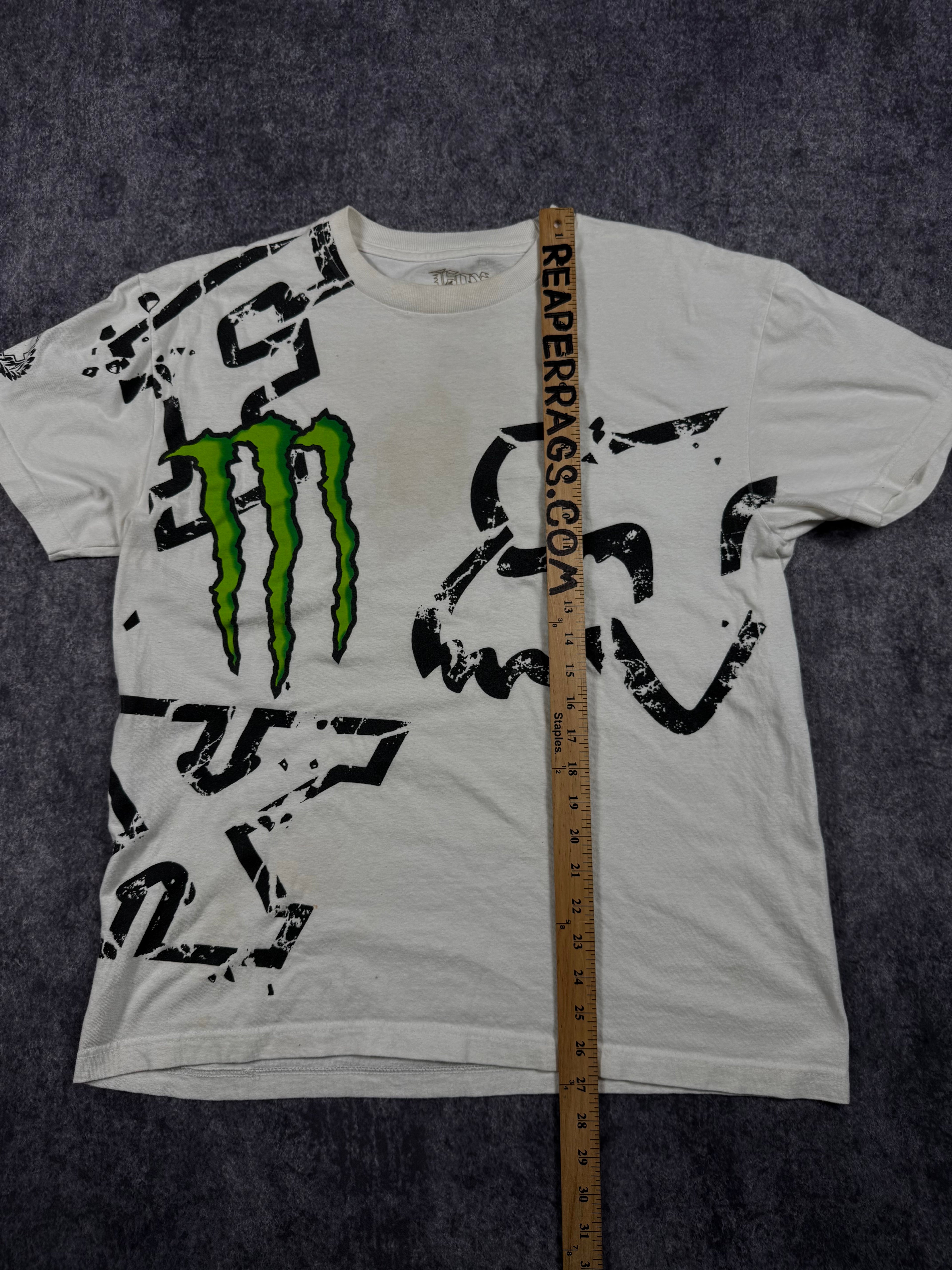 (rare) 2000s monster energy x fox racing shirt (L)