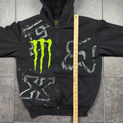 Y2K Fox Racing x Monster Energy Zip-Up Hoodie (L)