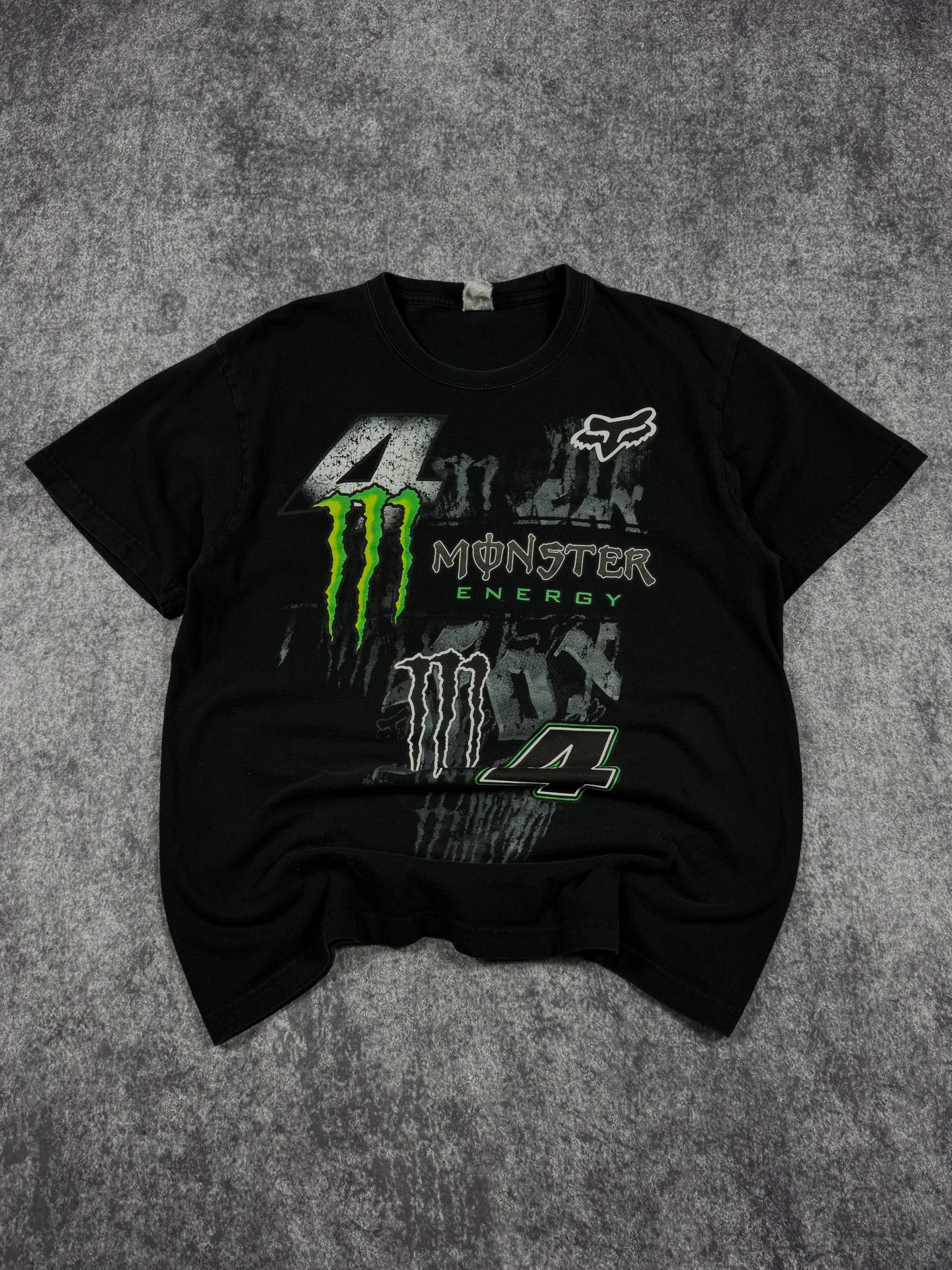 (rare) 2000s monster energy x fox racing shirt (L)