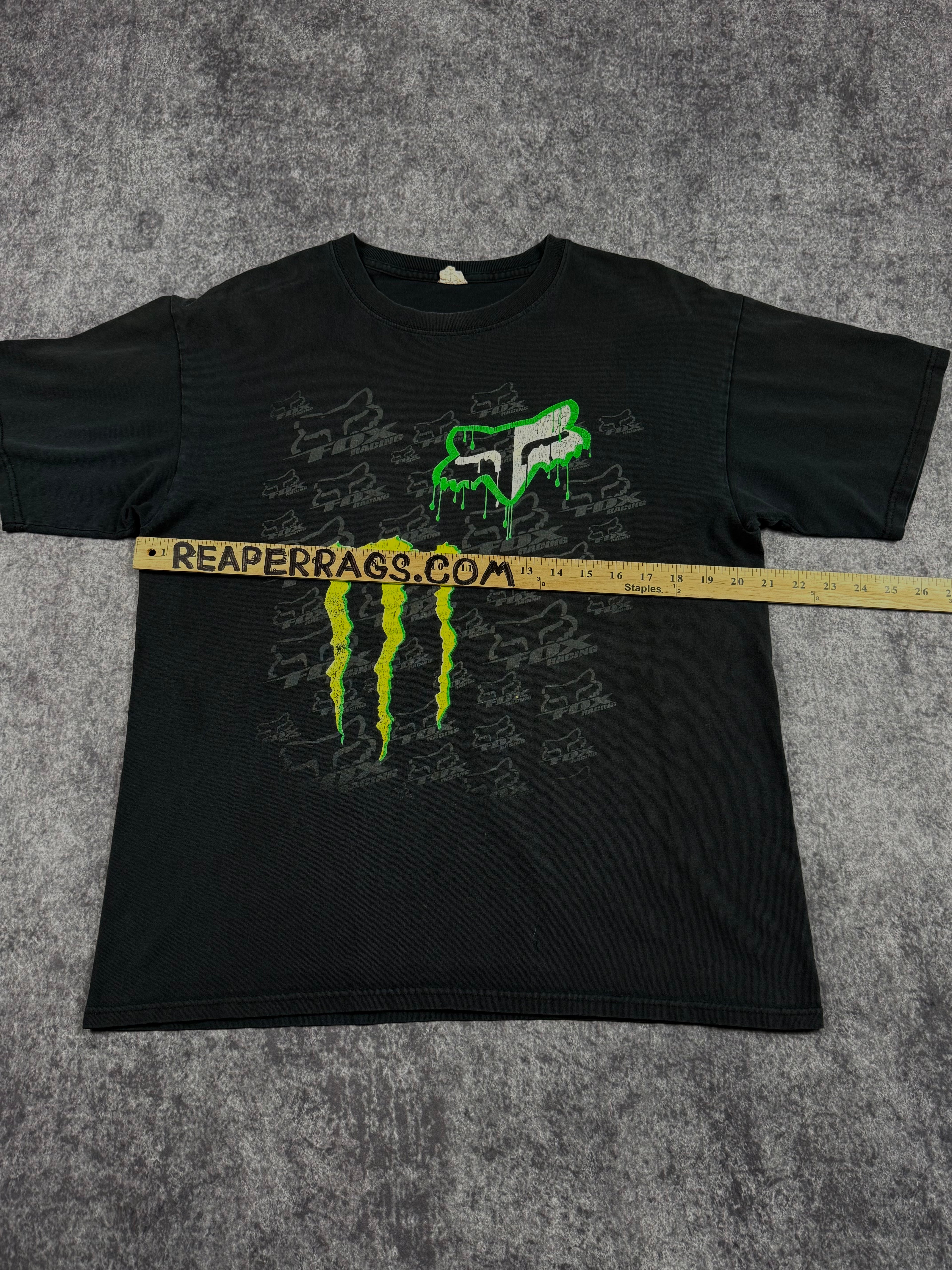 (rare) 2000s monster energy x fox racing shirt (L)