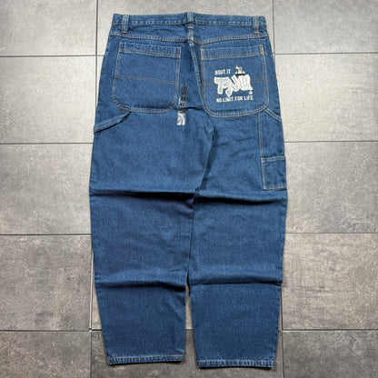 Y2K Baggy Embroidered Jeans (40x33)