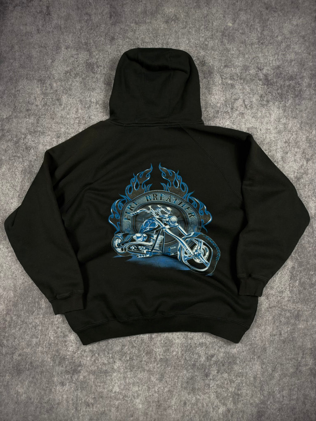 (RARE) 2000s CHROME TOP HEAVY HOODIE (L)