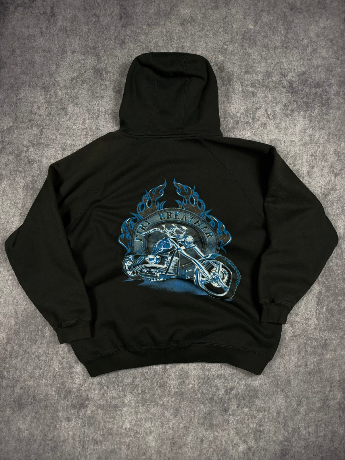 (RARE) 2000s CHROME TOP HEAVY HOODIE (L)