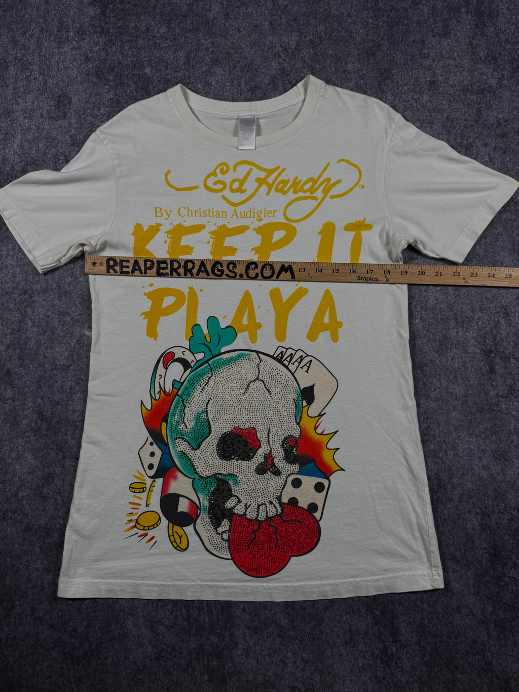 (rare) 2000s ed hardy rhinestone shirt (S)