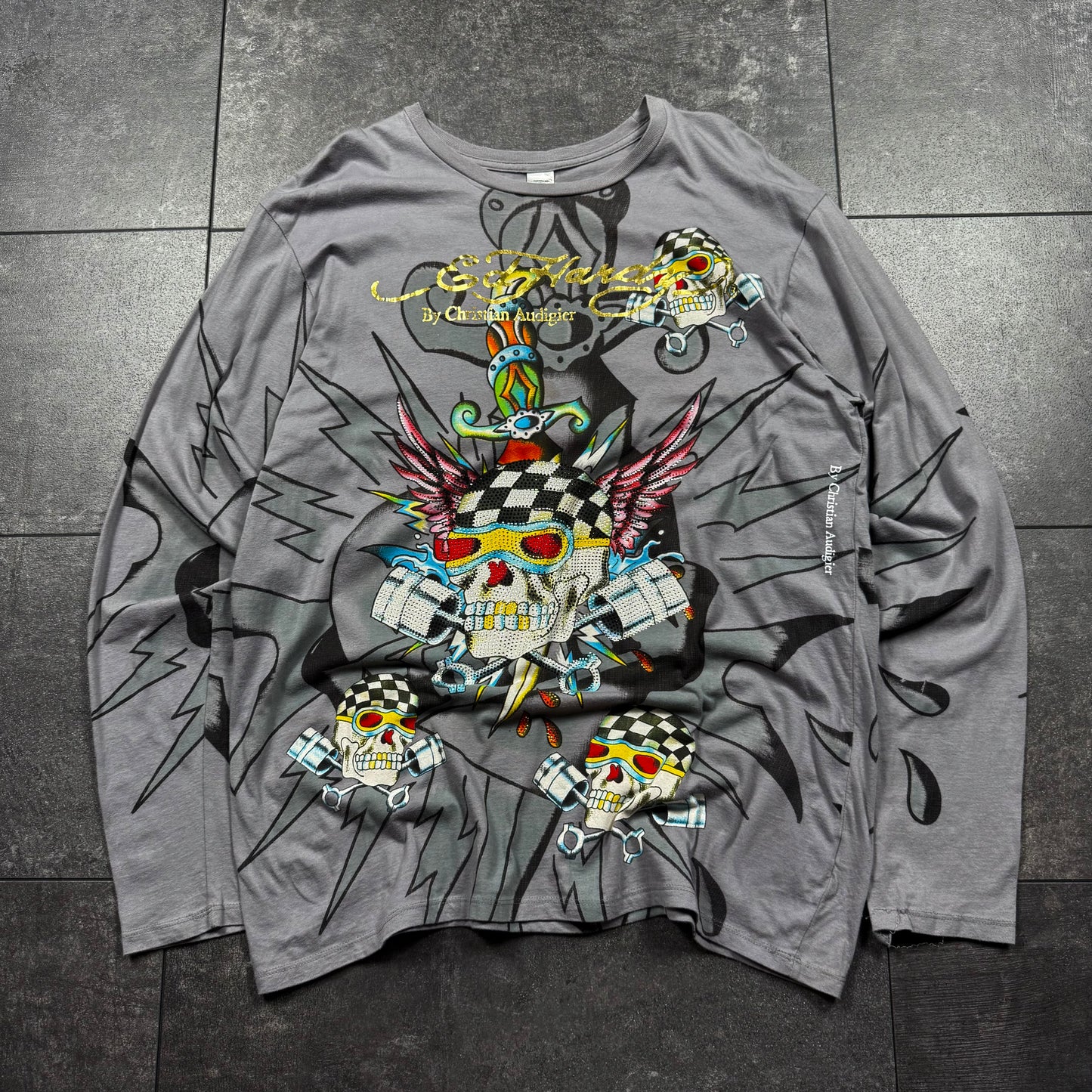 Y2K Mallgoth Ed Hardy Long Sleeve Tshirt (L)