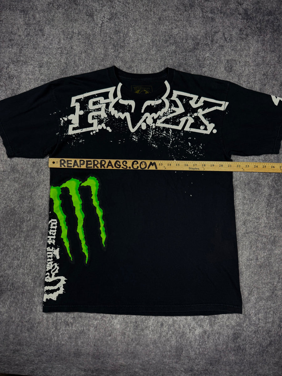 (rare) 2000s monster energy x fox racing shirt (L)