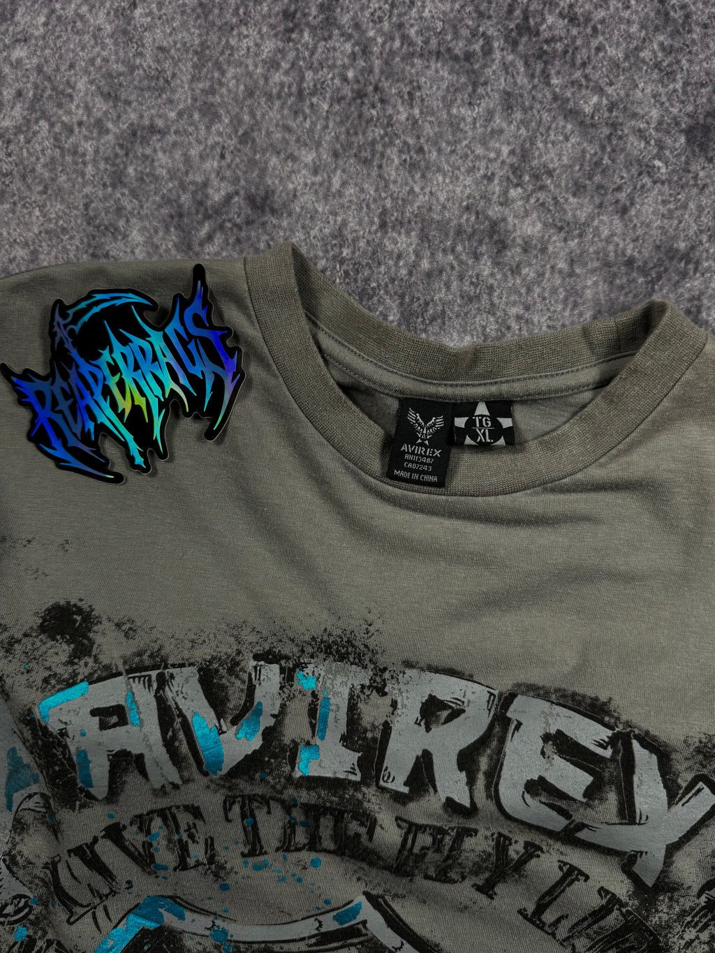 (rare) 2000s avirex chrome shirt (XL)