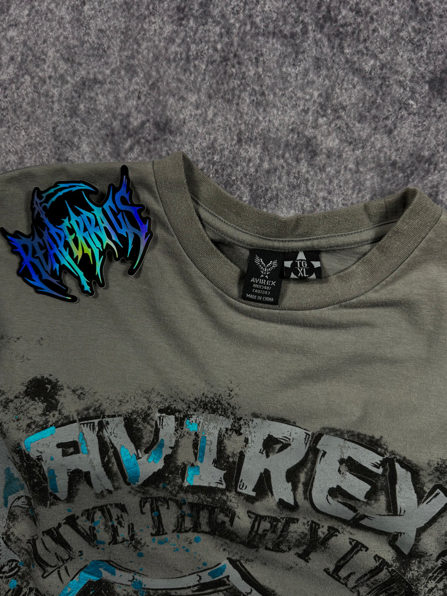 (rare) 2000s avirex chrome shirt (XL)