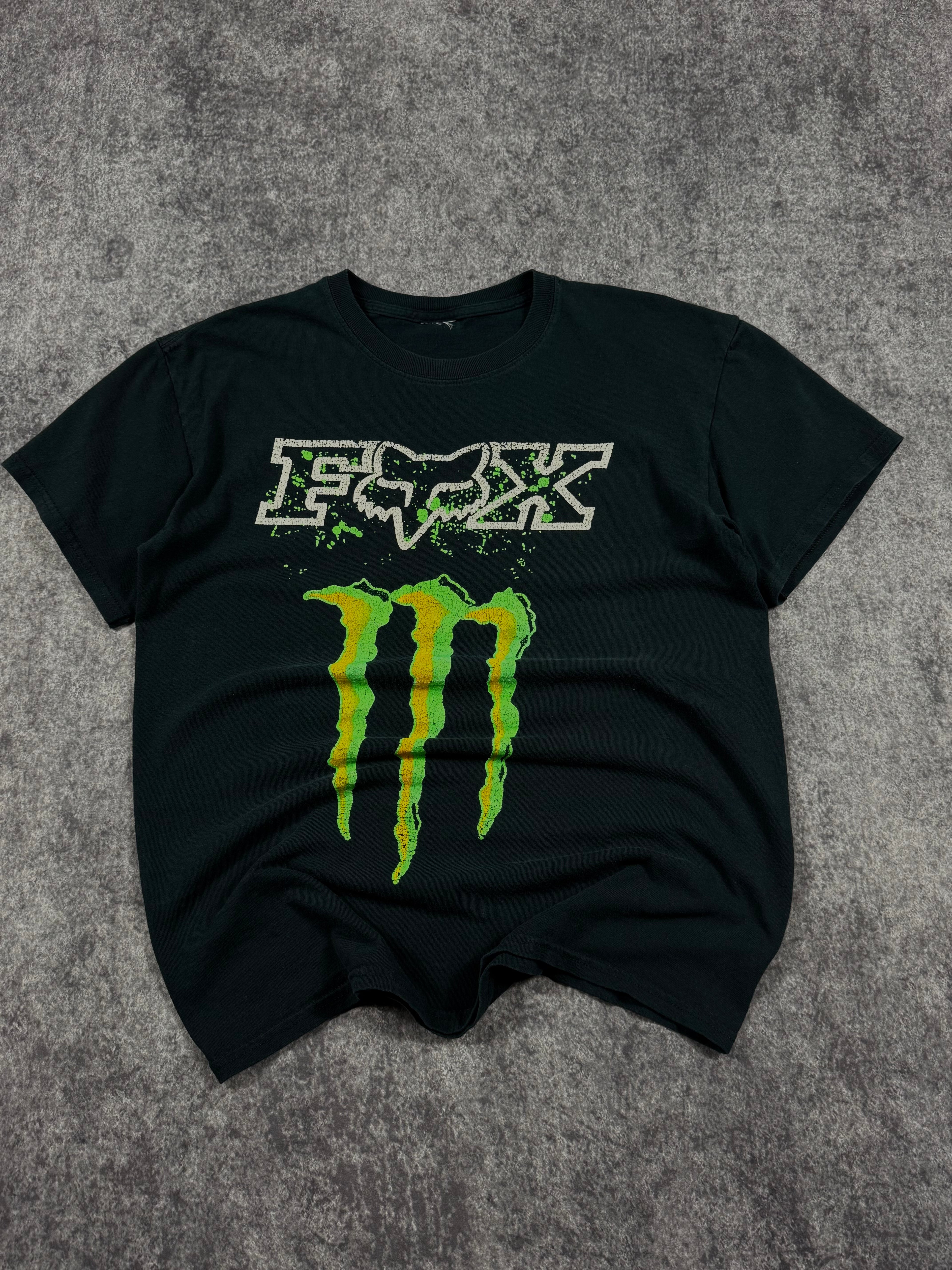 (rare) 2000s monster energy x fox racing shirt (M)
