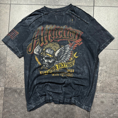 Y2K Affliction Grunge Skull Tshirt (M)