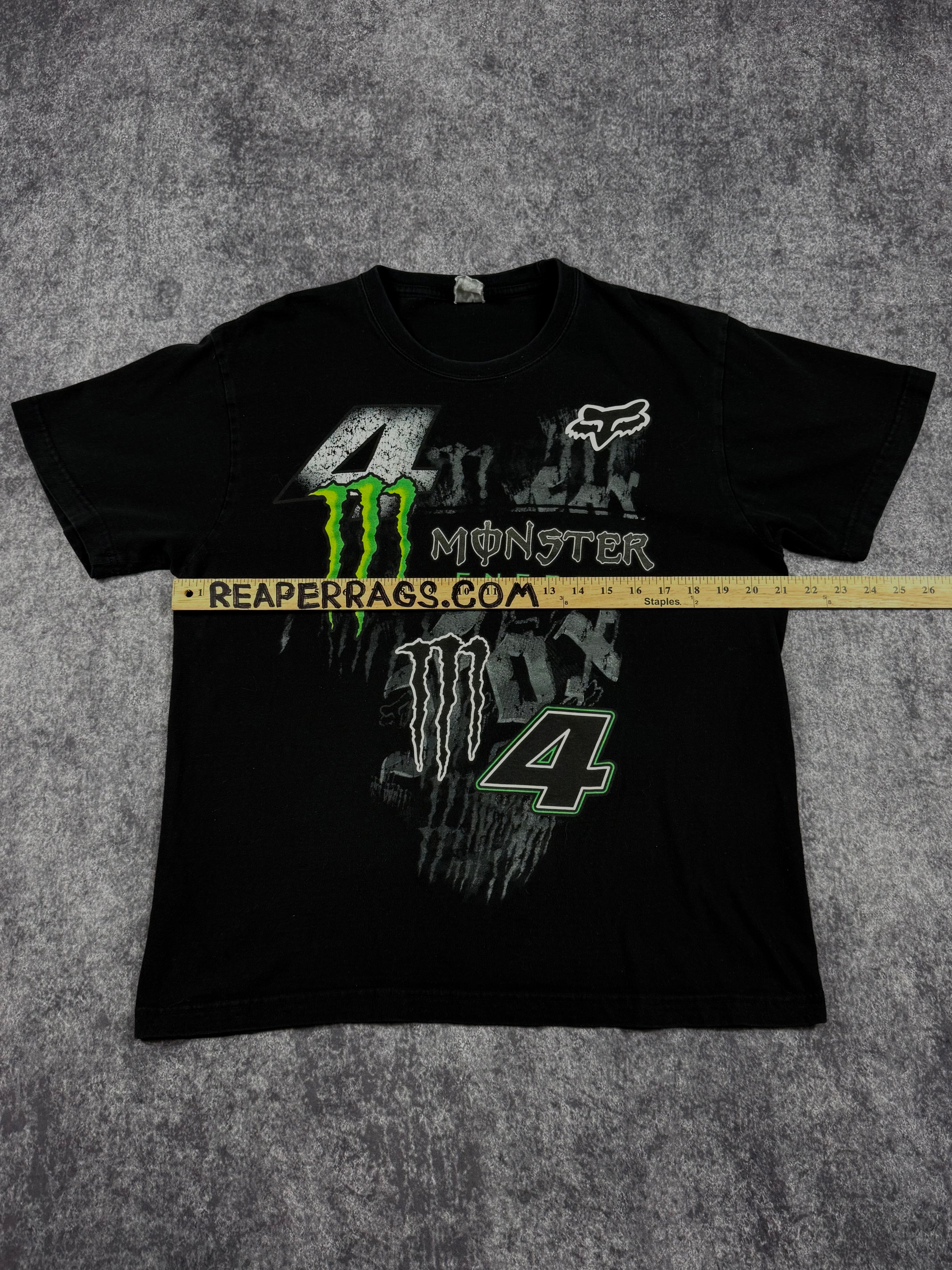 (rare) 2000s monster energy x fox racing shirt (L)