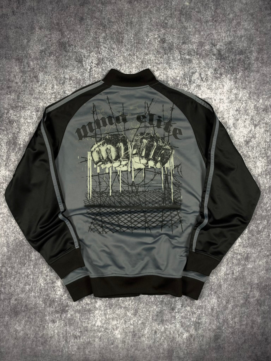 (RARE) 2000s MMA ELITE ATHLETIC ZIP UP JACKET (M)