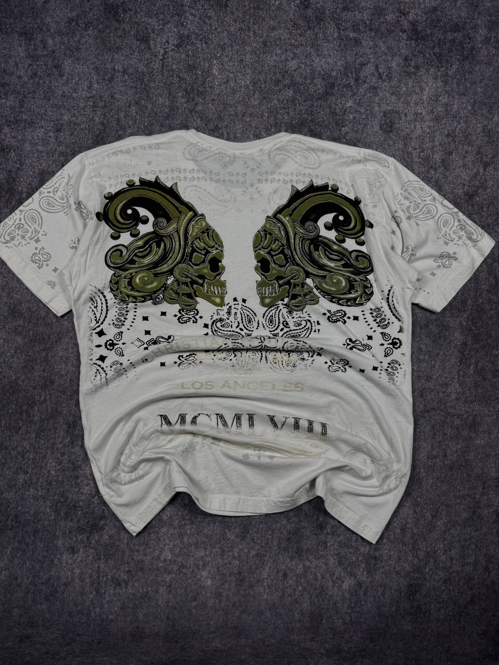 (rare) 2000s christian audigier rhinestone shirt (XL)