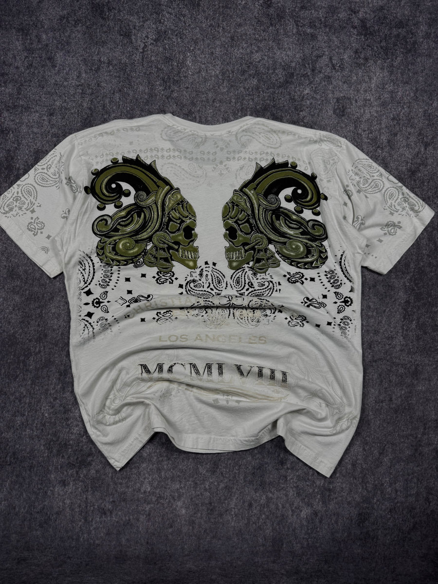 (rare) 2000s christian audigier rhinestone shirt (XL)