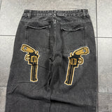 2000s Pistol Embroidered Jeans (30x29)
