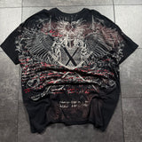 (rare) 2000s Black Rhinestone Shirt (XL)