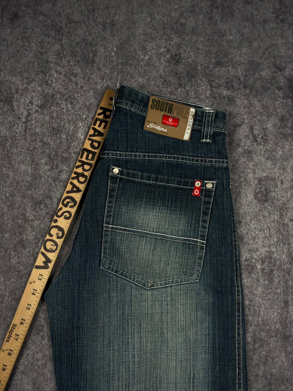 (GRAIL) 2000s SOUTHPOLE RED TAB JEANS (30x30)