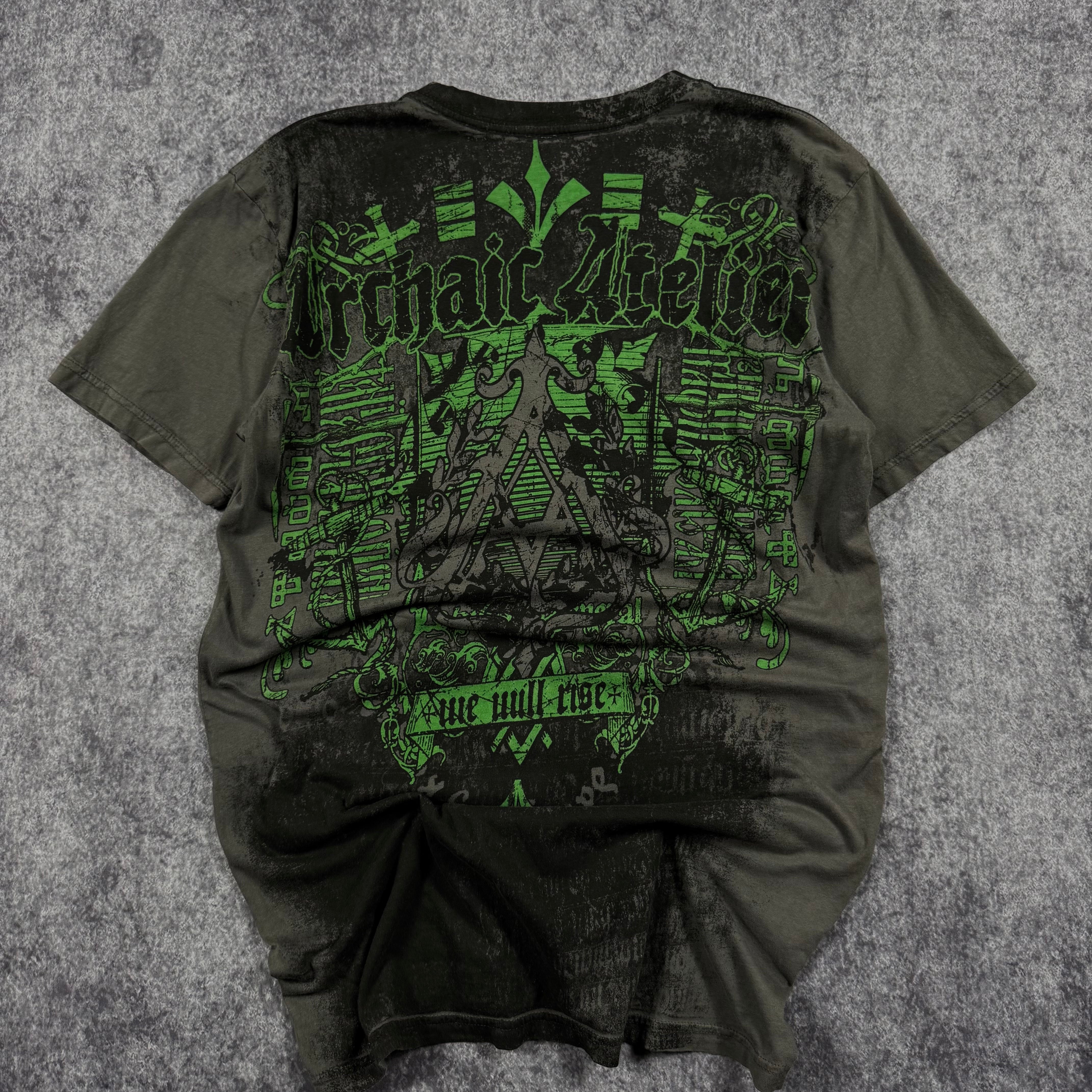 (rare) 2000s archaic x affliction shirt (S)