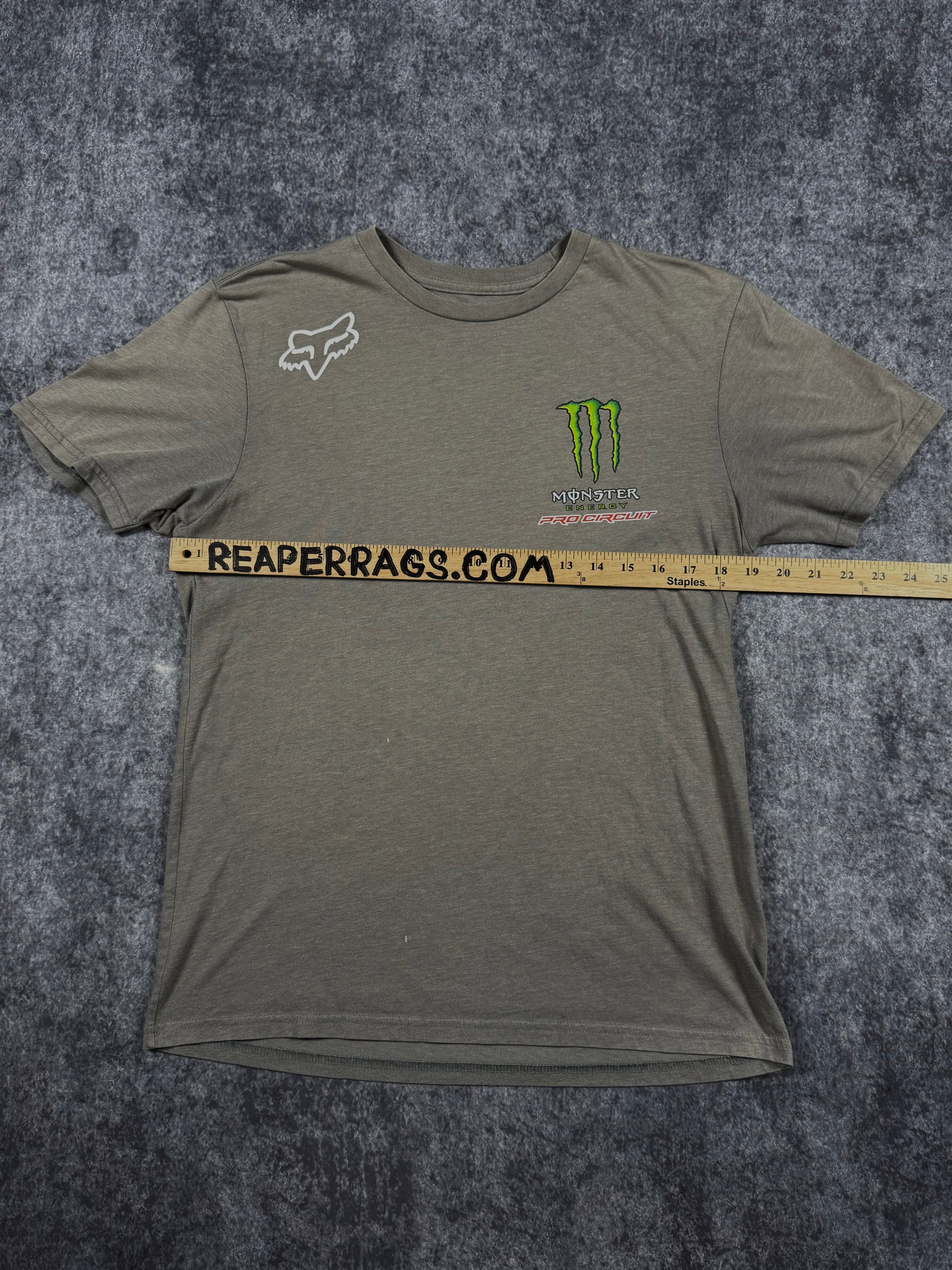 (rare) 2000s fox racing x monster energy shirt (S)