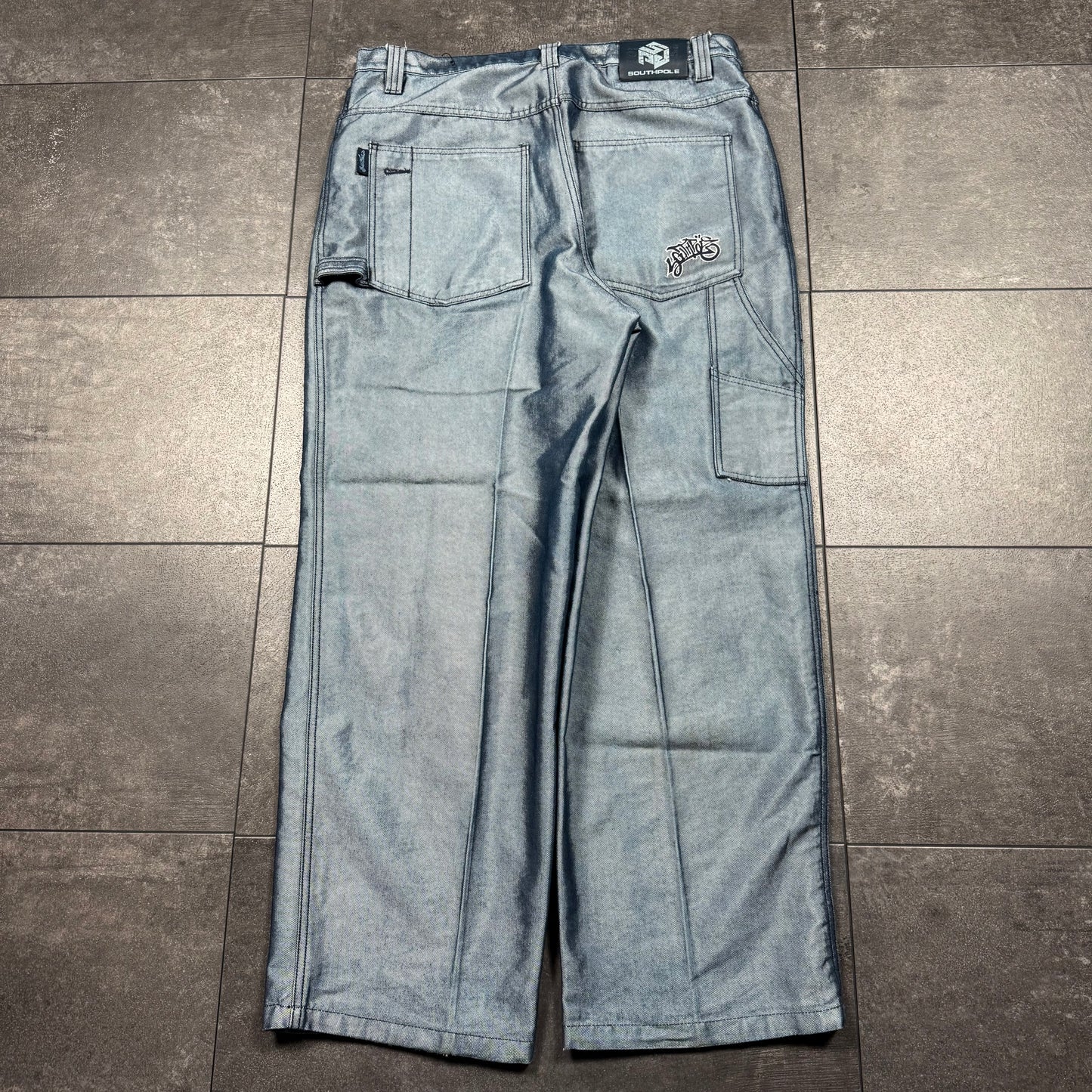 Y2K JNCO Style Southpole Reflective Baggy Jeans (36x31)